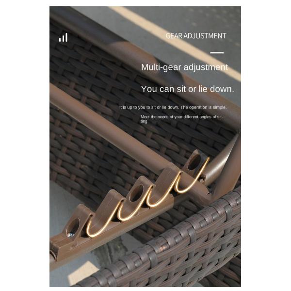 Modern Outdoor Garden Pool Lazy Patio Leisure Chair PE Rattan Twisted Vine Lounge Bed For Sleeping