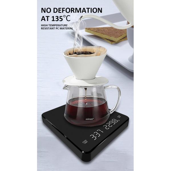Balanza digital de cocina Peso Balanza electrónica de café temporizador LED Balanza de café digital inteligente para el hogar con USB 3KG/0.1G