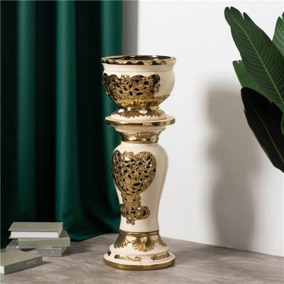 Fashion Roman Column Pillar Indoor Decor Vases Luxury Home Decoration Ceramic Flower Vase For Wedding Decoration
