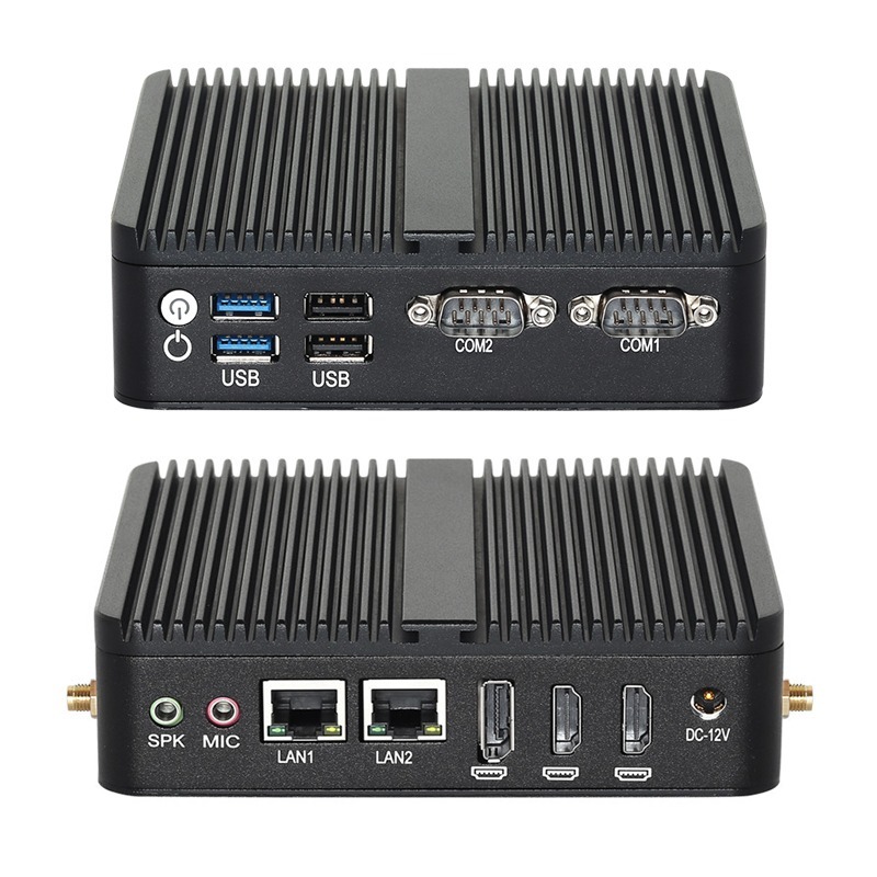 J6412 Processor Mini Fanless PC DDR4 Dual LAN Dual COM RS232 Triple Display
