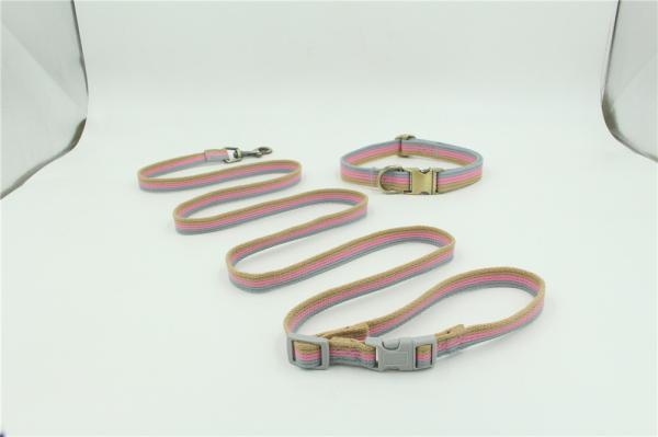 Nylon Twisted Rope Pet Leash Can Be Engraved Webbing Collar Traction Rope Set Pet Dog Leash Set