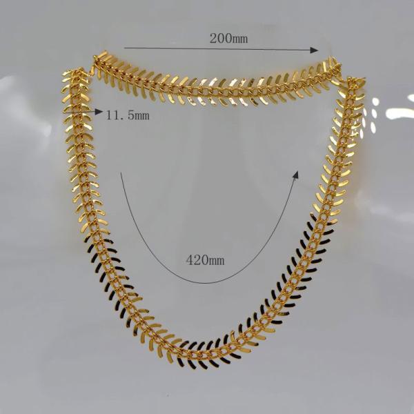 Korean Fishbone chain New Trendy Suitable for men and women Jewelry 18K Real Gold Plated