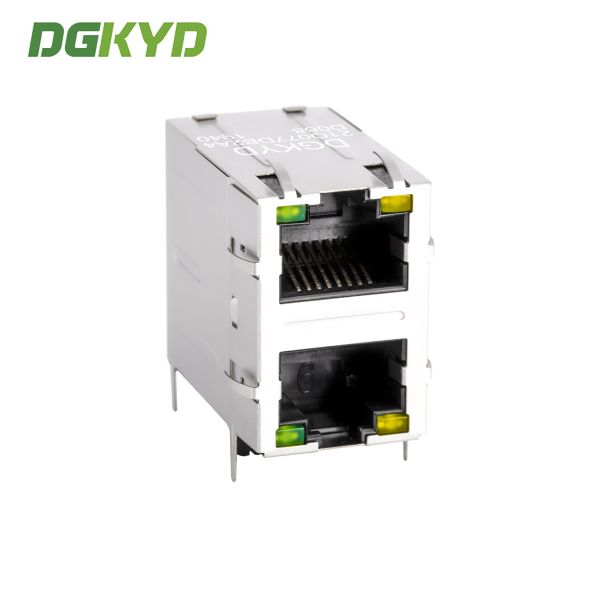 Dual Deck RJ45 Connector with 1000base Transformer and Cat6 Performance for Ethernet Networks