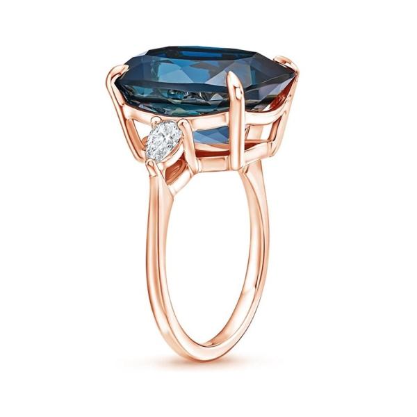 Топаз Лондона Soiree голубой и коктейль CZ ювелирные изделия обручального кольца аттестовали