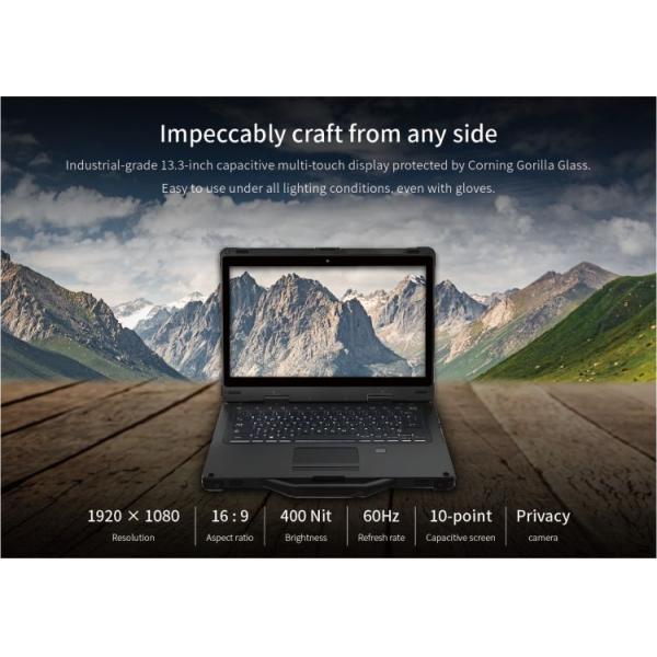 13.3 Inch Windows 10 Intel Industrial Rugged Laptop HDMI 1920x1080