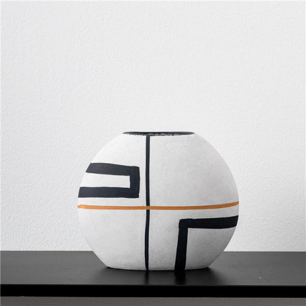 Modern Custom Design Living Room Nordic Round Vase Ornaments Home Decor Matte Ceramic Vases For Interior