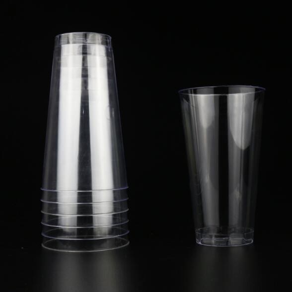 Crystal Clear PS Plastic Cups Disposable Tumbler With Customized Color For Juice
