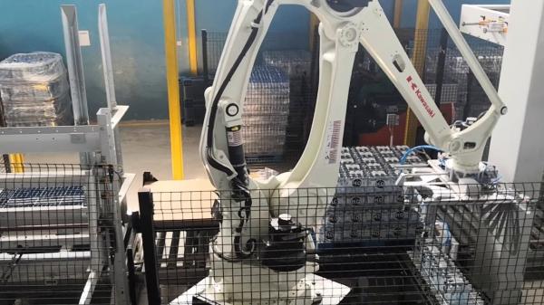 6 Axis Payload 130 Kg Reach 3255mm Kawasaki CP180L Robot Arm With Gripper For Palletizer