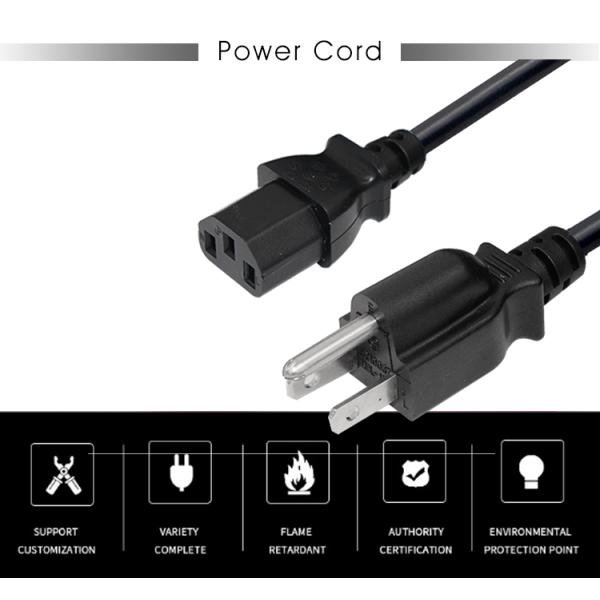 ul neam 5-15 to c5 c13 c14 Power Cord  3 Pin Laptop Power Cable