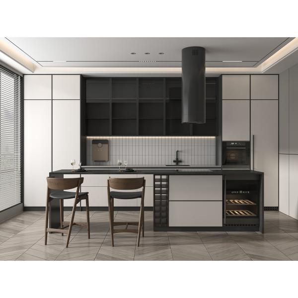 European Style Lighting Wall Shelf Liner Plywood White Minimalist Kitchen Cabinet