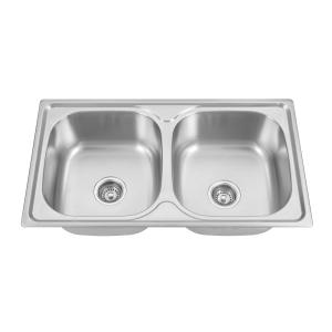 Раковина отполированная хромием кухни нержавеющей стали двойная шара 85*48cm