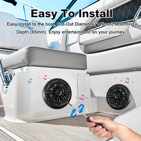 6.5 Inch White Marine Waterproof Speaker for Motorcycle Boat Car ATV UTV RV SPA