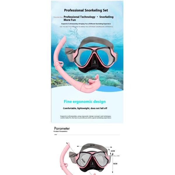 High Definition Anti Fog Diving Mask Knitted Silicone Head Mounted Dult Snorkeling Mask