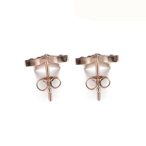 RainSo Fashion Stainless Steel Rose Gold Star Shape Stud Earrings