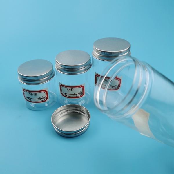 120ml 200ml 250ml 500ml Clear Plastic Pet Jar With Aluminum Lid  Food Grade