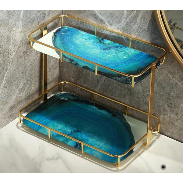Moisture Proof SS Bathroom Counter Stand , Waterproof 2 Tier Storage Rack