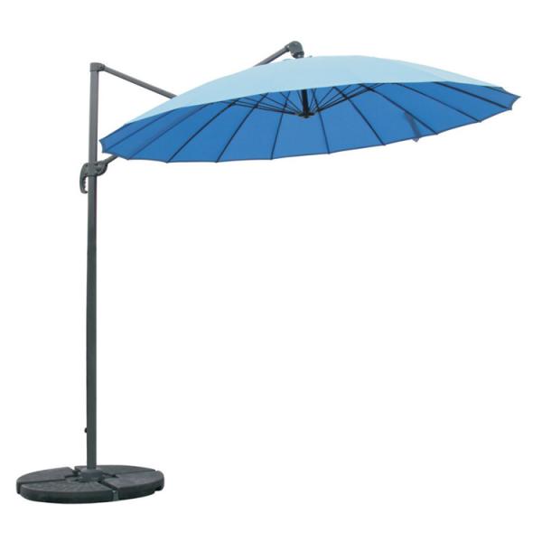 Smooth Surface Sunshade Outdoor Umbrella with 18 Fiberglass Ribs and Aluminum
