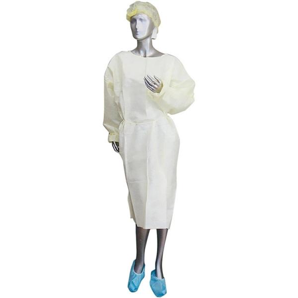 Hospital Nonwoven Cpe  Blue Isolation Gown With Cuff