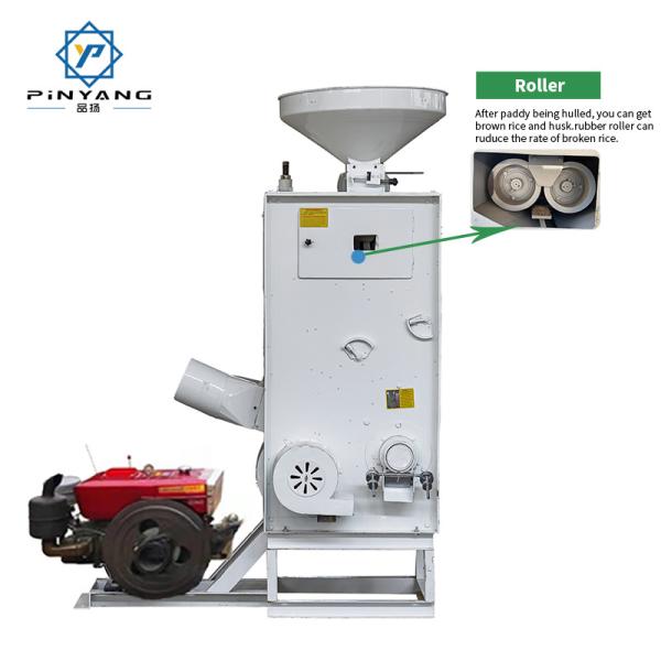 SB-5 400-600KG/H Small Rice Miller Combined One-Stop Diesel Engine Rice Milling Machine with Core Motor Component