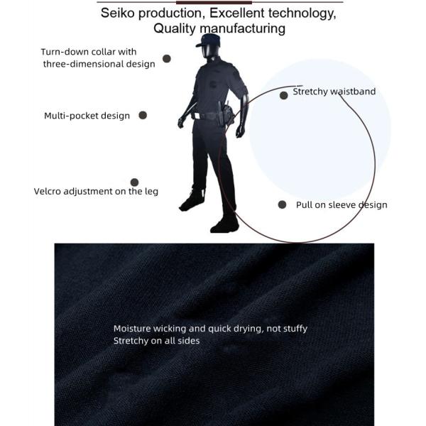 Security Guard Military Navy Blue Combat Uniform 92% Nylon 8% Spandex