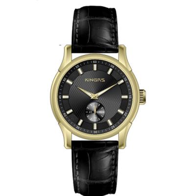 Black OEM Round Shape Classic Automatic Watch CD Pattern Mineral Glass