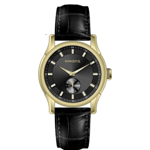 Black OEM Round Shape Classic Automatic Watch CD Pattern Mineral Glass