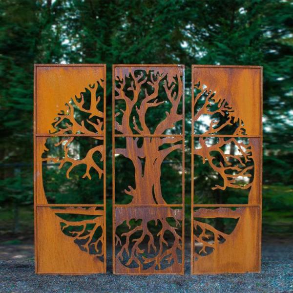 OEM Metal Garden Products Corten Steel Privacy Screen Backyard Decoration