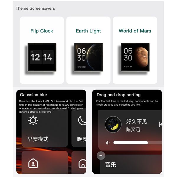 Alexa Zigbee LCD Display Smart Switch Control Panel Full HD IPS Touch Screen