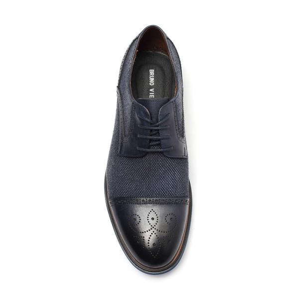 Euro 39size OEM Breathable Genuine Leather Dress Shoes Navy Blue