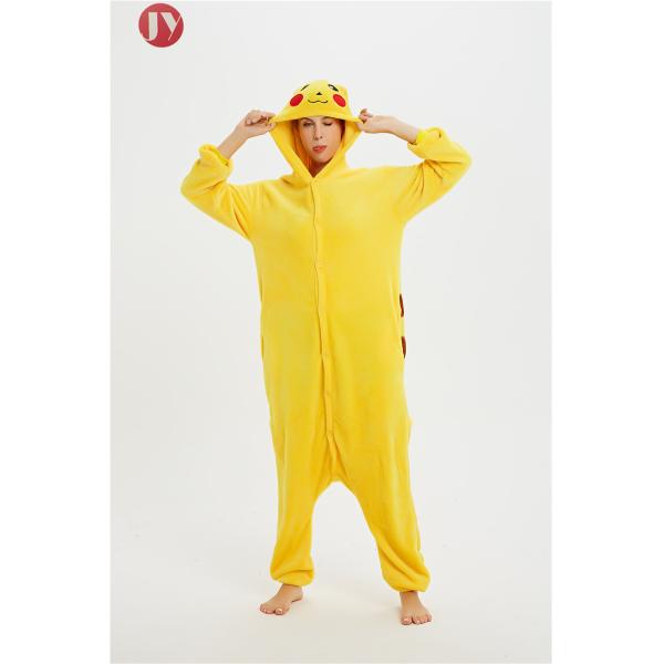 Wholesale Flannel Polyester Animal Pajamas Pikaqiu Adults Onesie Sleepwear