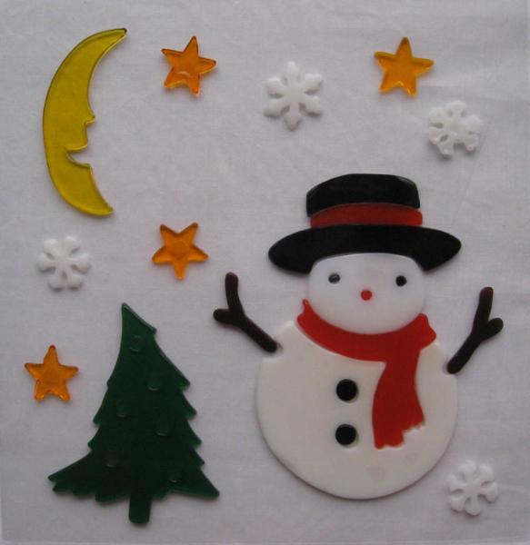 Xmas Day Gel Stickers Window Sticker Jelly  Sticker Spring Gel Clings Christmas Day Gift