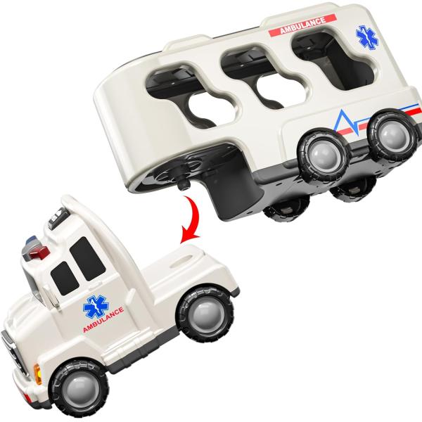 Friction Toy Style Emergency Rescue Vehicle Toddler Truck Toys Birthday Gifts for Girls Age 3-9