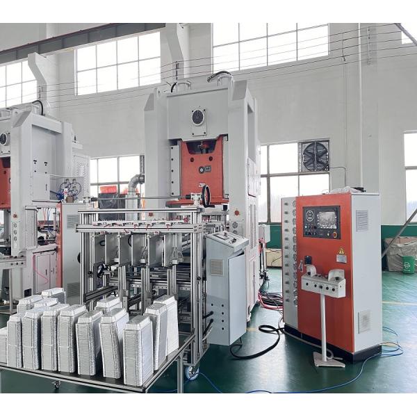 Mitsubishi PLC SIEMENS Motor Disposable Aluminium Foil Container Production Line With Long Life