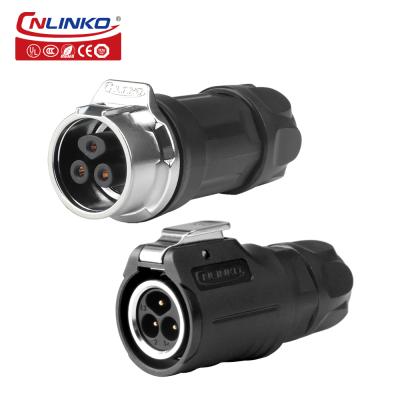 Cnlinko LP-16-3 Pin Ip68 Connector  Industrial Plastic and Metal Wiring Screw Waterproof Aviation Plug Connector 3 Pin Plug