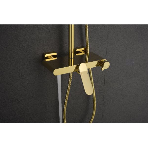 Square Shower Head Bathroom Shower Set with Golden Bathroom Products Shower System