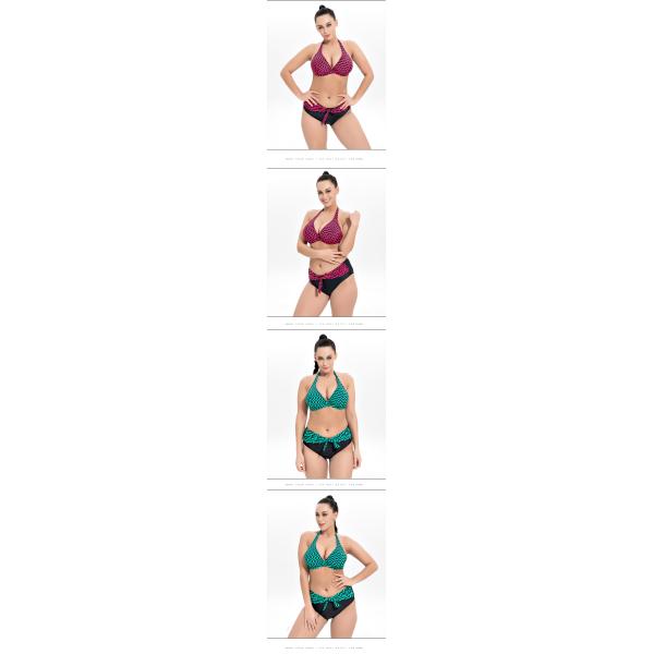 2019 New Plus Size Two piece Swimsuit Strip Print Swimsuit Women Push up 1957