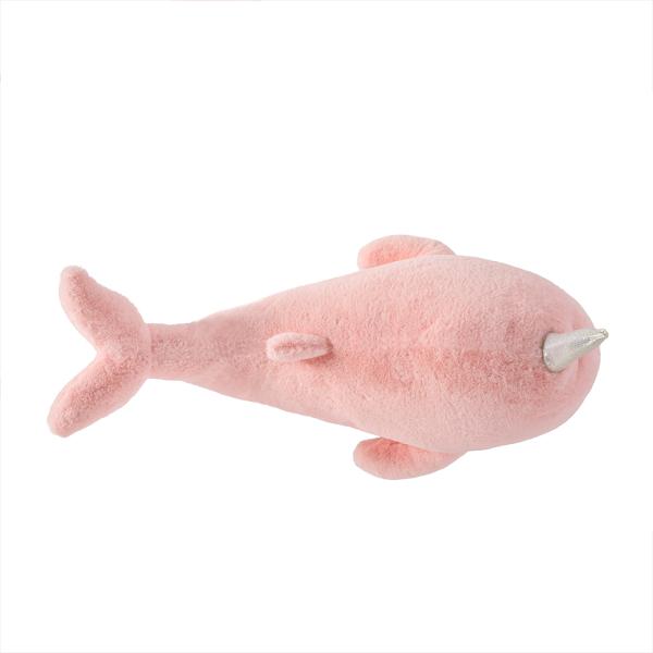 MorisMos 24 Inch Soft Pink Plush Whale Narwhal Ultra-Soft Stuffed Cotton Funny Hugging Pillow Decor Girls Kids Party Accessory