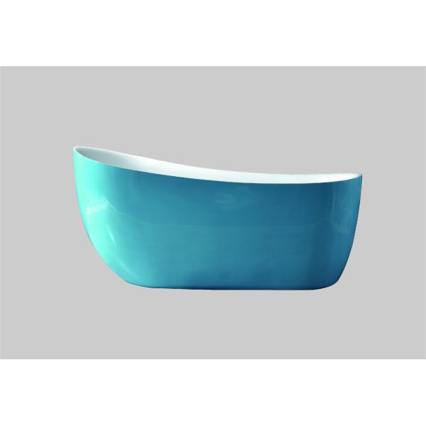 Contemporary Blue Freestanding Whirlpool Bath 1800mm Single Ended