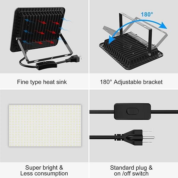 Remote Control Waterproof LED Flood Light 400W 40000lm 5000K  With Plug