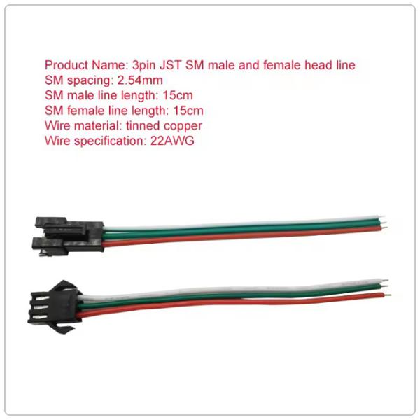 3 Wire Led Strip Male And Female Connectors Addressable 3mm-15mm