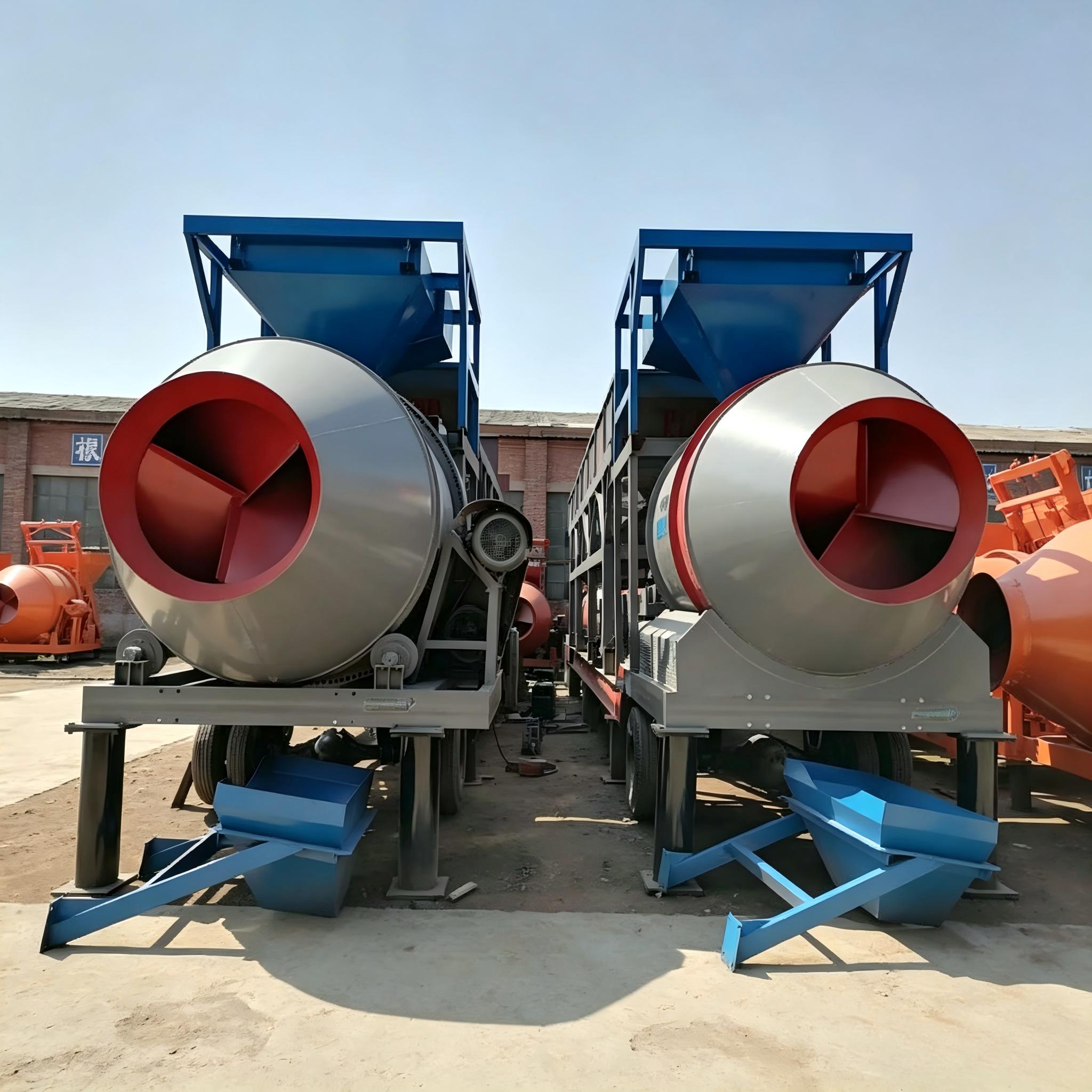 Fast Relocation JZM Mobile Drum Concrete Mixing Station No Complex Foundation Needed Cement Plant Equipments