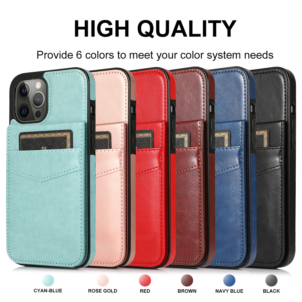 Laudtec PU Leather Wallet Case for iPhone 14 Pro Max/13/12 Series with Credit Card Holder Stand