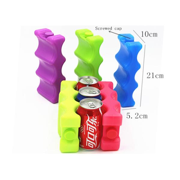 Plástico del HDPE prueba del escape de la forma curvada de las 6 del paquete de cerveza bolsas de hielo frías de la botella