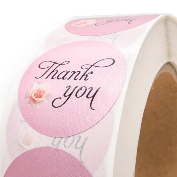 Etiquetas agradece-lhe biodegradável das etiquetas da etiqueta personalizado em volta das etiquetas pegajosas
