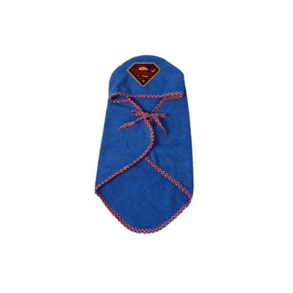 Quick Dry Hooded Dog Towel , Blue Dog Bath Towel Wrap Highly Water Absorbent