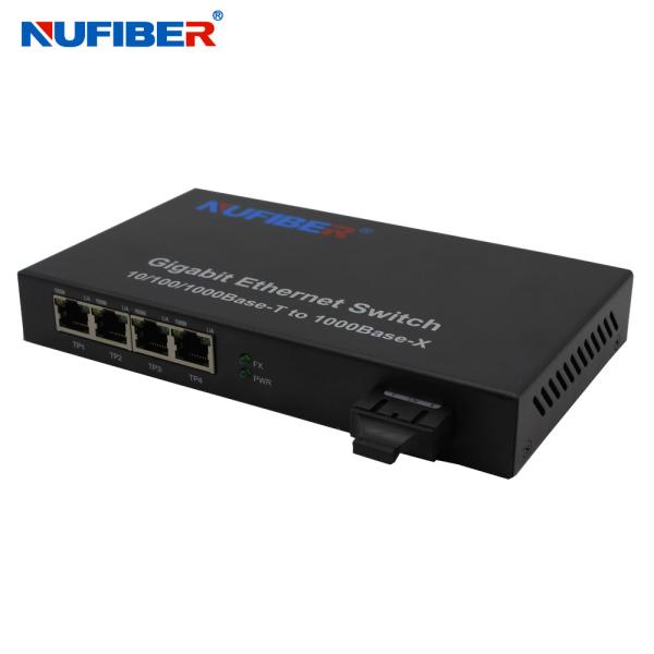 1310nm 20km SC Fiber Ethernet Switch Low Heat With 4 Rj45 Port