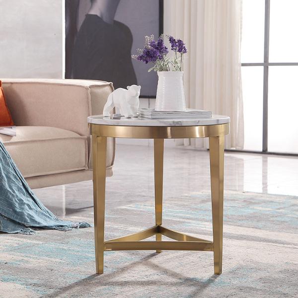 Современный круглый из нержавеющей стали мраморный диван для гостиной столик