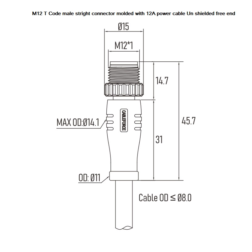 IEC 61076 2 111 кабельный соединитель Pin кабеля M12 4 привода датчика водоустойчивый