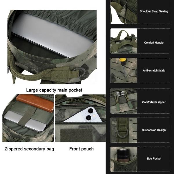 Sac à dos tactique Oxford étanche à l'eau Pack d'assaut d'alpinisme Taille personnalisée