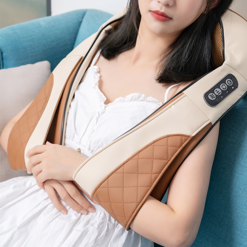 6D 6Head Mini Relief Multi-Modes Portable Heating Neck Massager Intelligent Tapping Neck Shoulder Massager